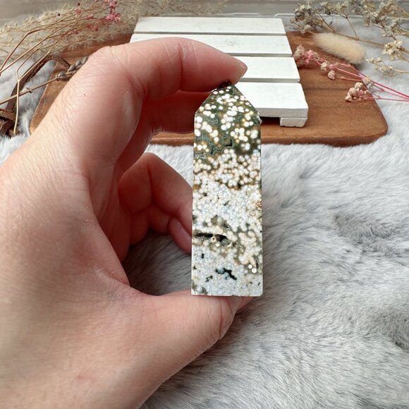 Small Ocean Jasper Tower Obelisk - Picture 4 of 6